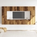 Conjunto de mueble de TV 8 piezas montado la pared madera vieja