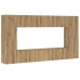 Mueble para TV de pared madera contrachapada artesanal 8 piezas