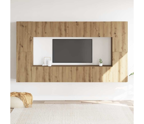 Mueble para TV de pared madera contrachapada artesanal 8 piezas