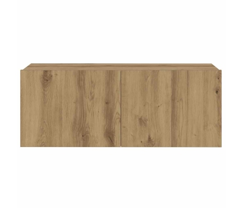 Mueble para TV de pared madera contrachapada artesanal 8 piezas