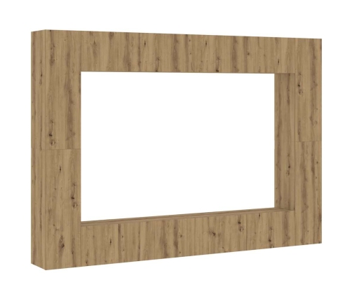 Mueble para TV de pared madera contrachapada artesanal 8 piezas