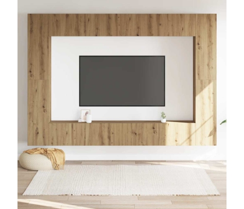 Mueble para TV de pared madera contrachapada artesanal 8 piezas