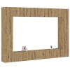 Mueble para TV de pared madera contrachapada artesanal 8 piezas