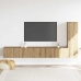 Muebles de TV de pared 3 uds madera ingeniería roble artesanal