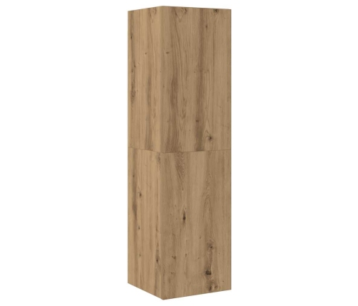 Muebles de TV de pared 3 uds madera ingeniería roble artesanal