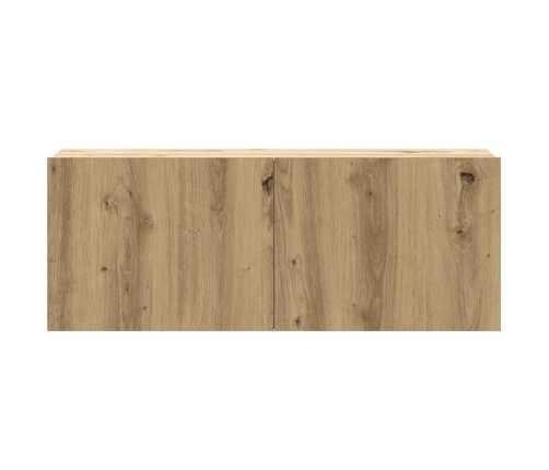 Mueble para TV de pared madera contrachapada artesanal 6 piezas