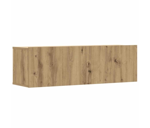 Mueble para TV de pared madera contrachapada artesanal 6 piezas