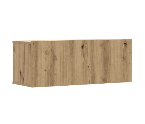 Mueble para TV de pared madera contrachapada artesanal 5 piezas