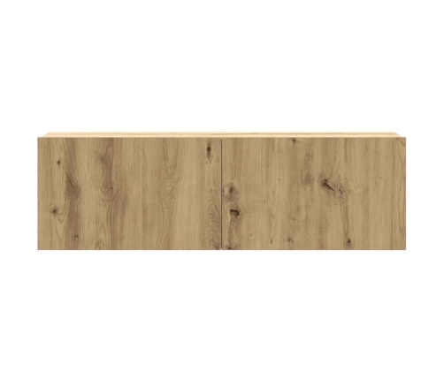 Mueble para TV de pared madera contrachapada artesanal 5 piezas