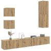 Mueble para TV de pared madera contrachapada artesanal 5 piezas