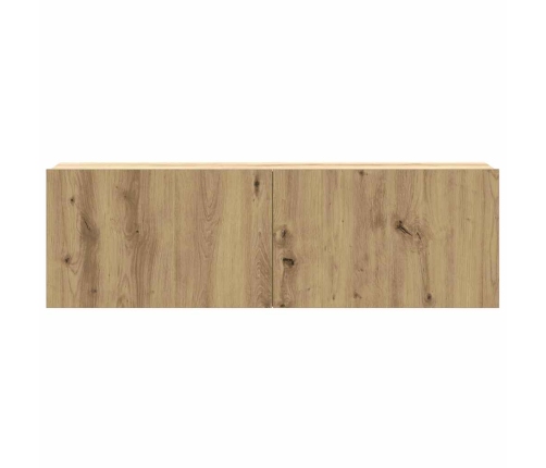 Mueble para TV de pared madera contrachapada artesanal 6 piezas