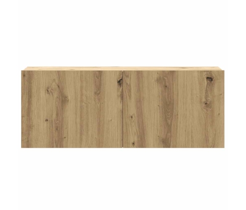 Mueble para TV de pared madera contrachapada artesanal 6 piezas