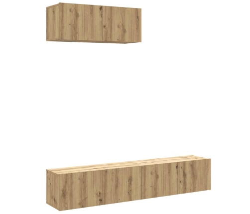 Mueble para TV de pared madera contrachapada artesanal 3 piezas