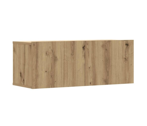 Mueble para TV de pared madera contrachapada artesanal 3 piezas