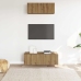 Mueble para TV de pared madera contrachapada artesanal 2 piezas