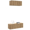 Mueble para TV de pared madera contrachapada artesanal 2 piezas