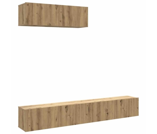 Muebles TV de pared 3 uds roble artisan 100x30x30 cm