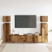 Conjunto de mueble de TV 8 piezas montado la pared madera vieja