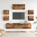 Conjunto de mueble de TV 7 piezas montado la pared madera vieja