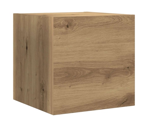 Mueble para TV de pared madera contrachapada artesanal 7 piezas