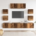 Conjunto de mueble de TV 7 piezas montado la pared madera vieja