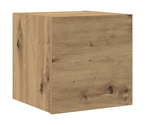 Mueble para TV de pared madera contrachapada artesanal 7 piezas