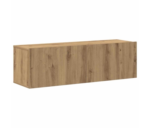 Mueble para TV de pared madera contrachapada artesanal 7 piezas