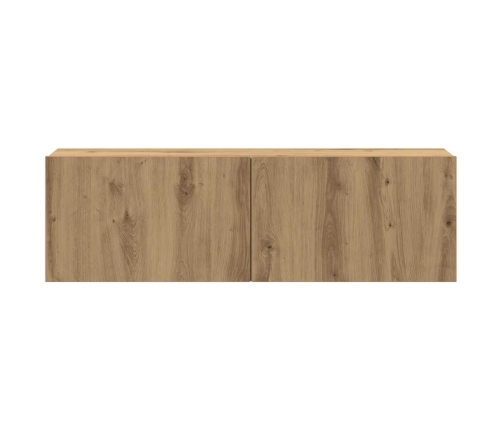 Mueble para TV de pared madera contrachapada artesanal 7 piezas