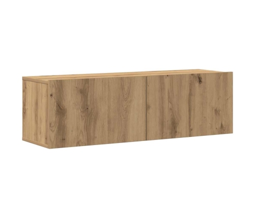 Mueble para TV de pared madera contrachapada artesanal 4 piezas