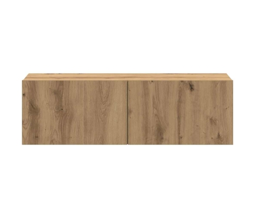 Mueble para TV de pared madera contrachapada artesanal 4 piezas