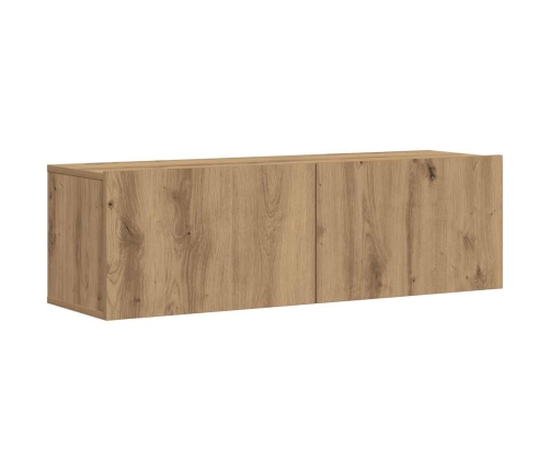 Mueble para TV de pared madera contrachapada artesanal 7 piezas