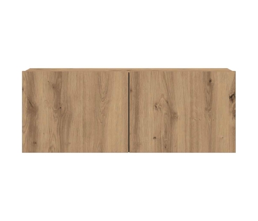 Mueble para TV de pared madera contrachapada artesanal 7 piezas