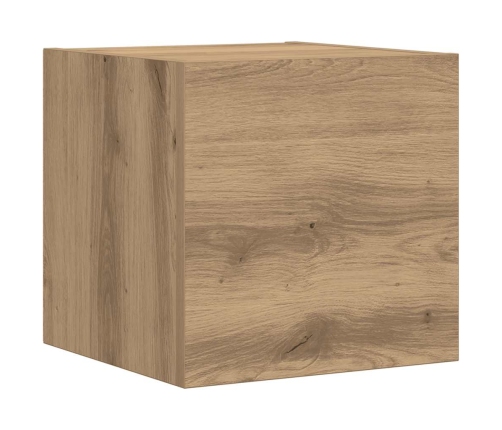 Mueble para TV de pared madera contrachapada artesanal 7 piezas