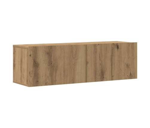 Mueble para TV de pared madera contrachapada artesanal 6 piezas