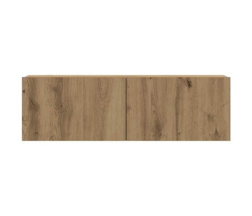 Mueble para TV de pared madera contrachapada artesanal 6 piezas