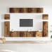 Conjunto de mueble de TV 8 piezas montado la pared madera vieja