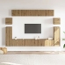 Mueble para TV de pared madera contrachapada artesanal 8 piezas