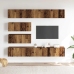 Conjunto de mueble de TV 6 piezas montado la pared madera vieja