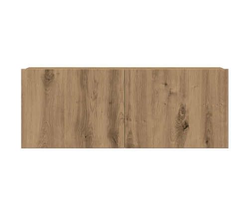 Mueble para TV de pared madera contrachapada artesanal 6 piezas