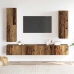 Conjunto de mueble de TV 4 piezas montado la pared madera vieja