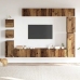 Conjunto de mueble de TV 9 piezas montado la pared madera vieja