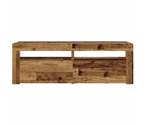 Mesitas de noche con luces LED 2 uds madera vieja 60x35x40 cm