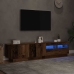 Mueble TV luces LED madera ingeniería envejecida 180x35x40 cm