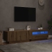 Mueble de TV luces LED madera roble artisan 180x35x40 cm