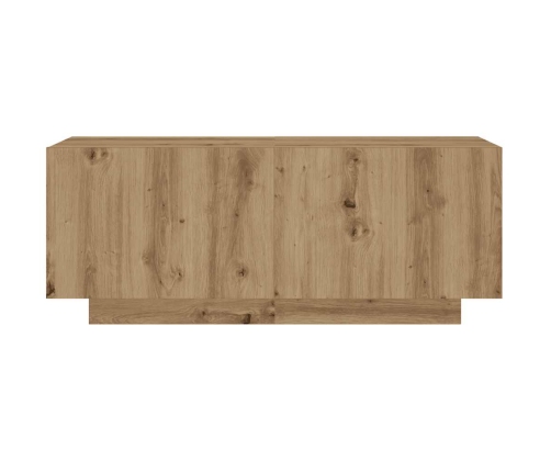 Mueble de TV luces LED madera roble artisan 180x35x40 cm