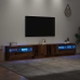 Mueble TV luces LED madera ingeniería envejecida 260x35x40 cm