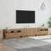 Mueble de TV luces LED madera roble artisan 260x35x40 cm