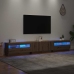 Mueble de TV luces LED madera roble artisan 260x35x40 cm