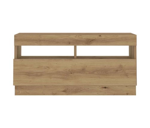 Mueble de TV luces LED madera roble artisan 260x35x40 cm