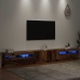 Mueble TV luces LED madera ingeniería envejecida 300x35x40 cm